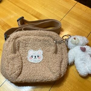 Cute Brown Bear Purse with Teddy Bear
